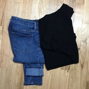 BLACK CROP TOP TURTLE NECK size large